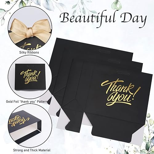 Miniatura 6 de KPOSIYA Bolsas de regalo pequeñas, paquete de 100 bolsas pequeñas de agradecimiento de 4.5 x 1.8 x 3.9 pulgadas, bolsa de papel negro para dulces