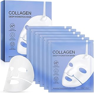 Mascarilla facial de colágeno, paquete de 6, ...