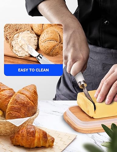 Miniatura 4 de AISBUGUR Paquete de 4 cuchillos esparcidores de mantequilla de acero inoxidable 13x2.6