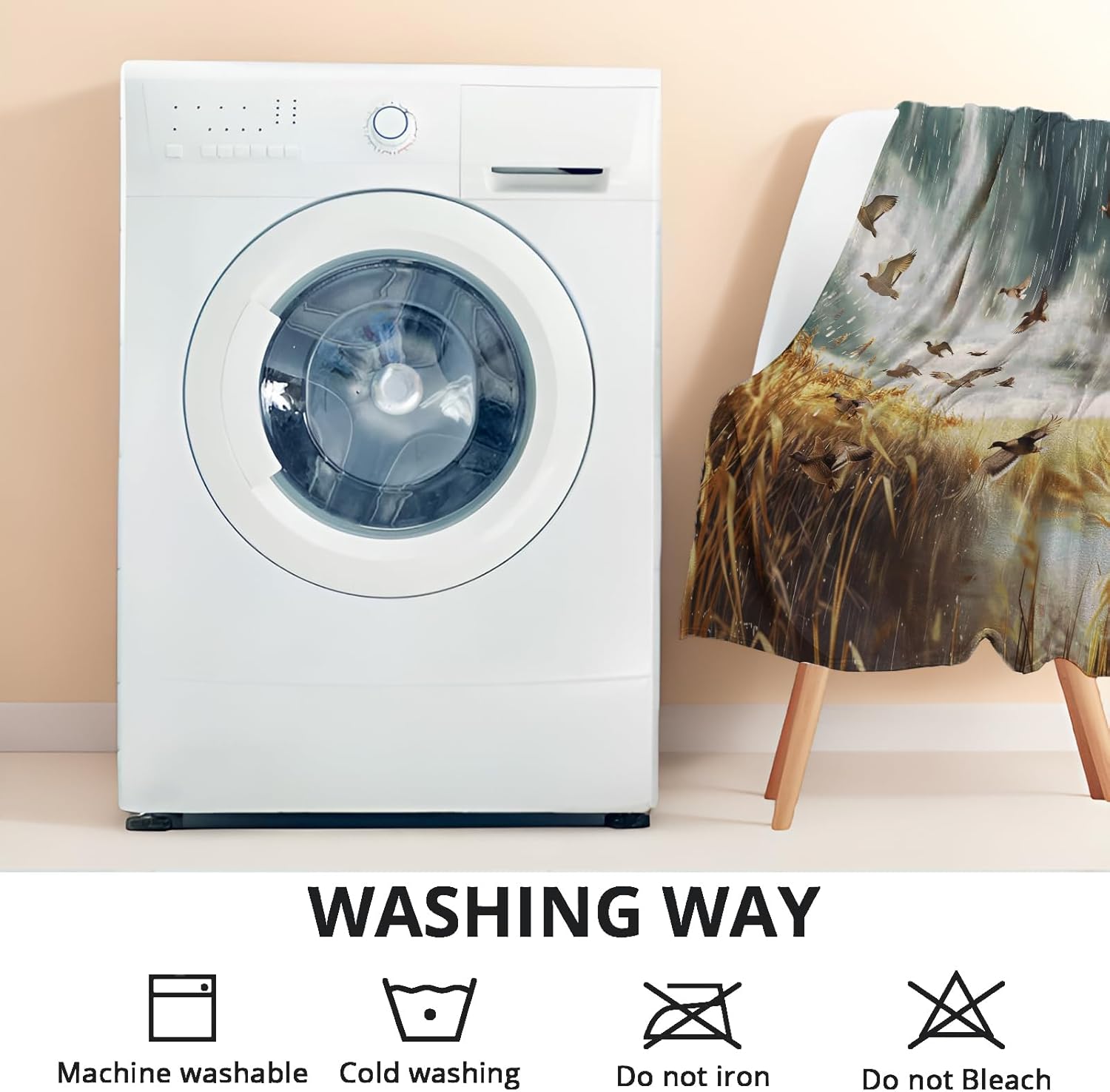 Flight Ducks Throw Blanket - Soft, Cozy Plush Flannel - Lightweight, Warm, and Fuzzy, Perfect for Couch, Office, or Travel - Fluffy, Dynamic Weather Decor Home Accessory 50×60 Inch - Image 6