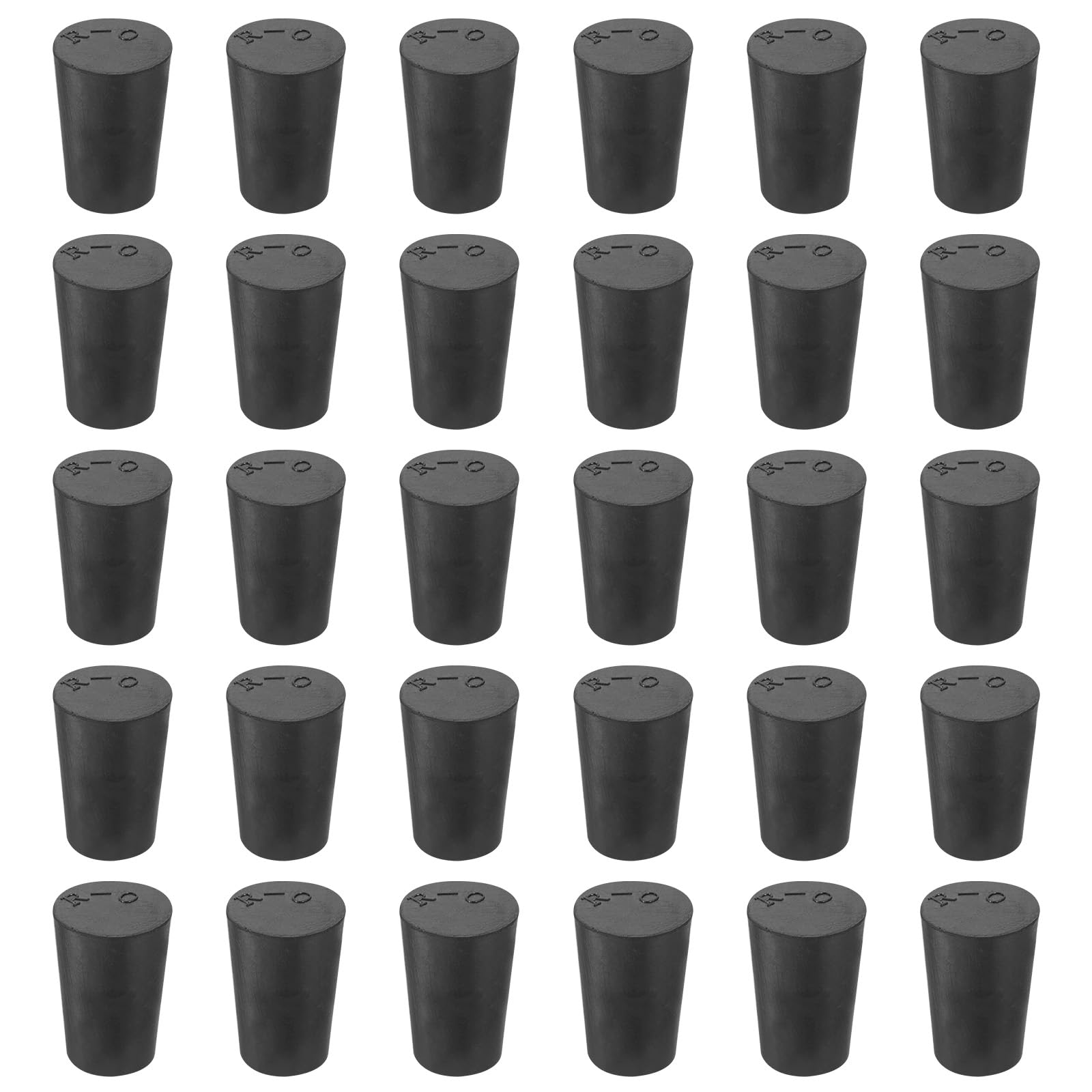 12pcs 000# Black Tapered Shaped Solid Rubber Stopper For Lab Tube Stopper Size 8x13x17mm Hole Stopper