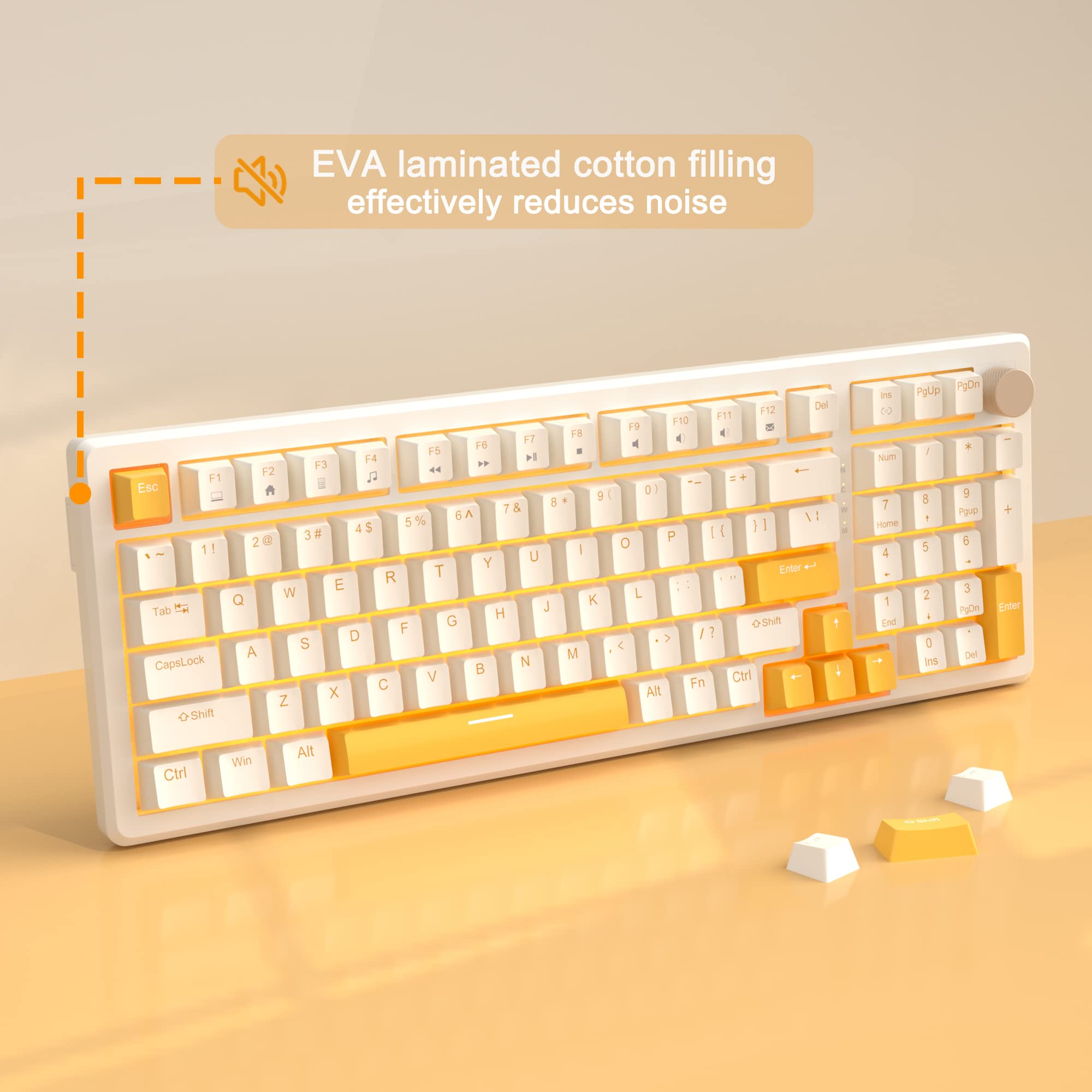 Amazon | MageGee 98キー メカニカルゲーミングキーボード レッド