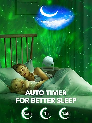 Miniatura 9 de One Fire - Proyector de galaxia, proyector de estrella para sincronizar música con Bluetooth, luz de galaxia, temporizador remoto de luz nocturna,