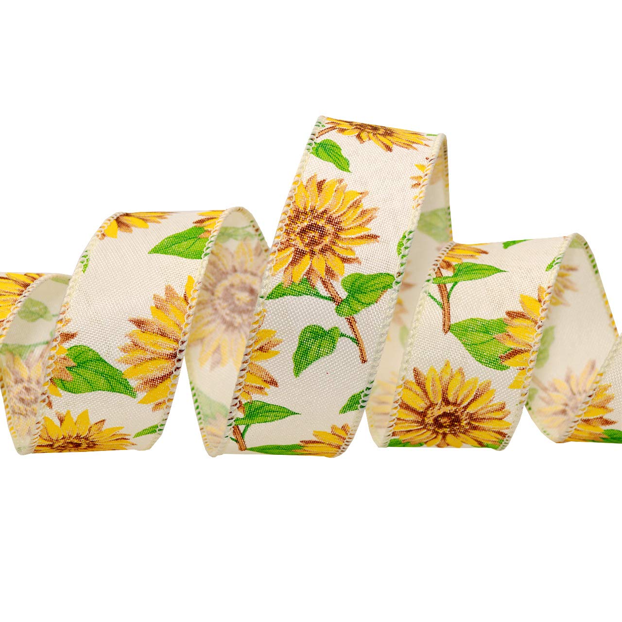 sunflower ribbon品 Mlurcu Sunflower Ribbon - 6 Rolls, 40 Yards, Wired Edge