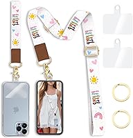 Vista 1 de Cordón cruzado para teléfono celular con correa para la muñeca, cordones para teléfono alrededor del cuello, correa ajustable para teléfono, cordón