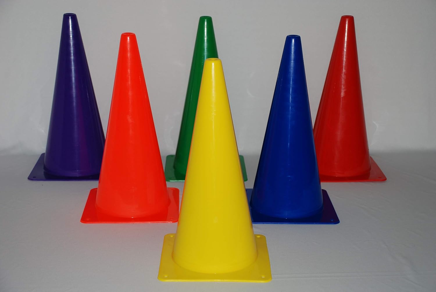 PE Plastic Cones 6" H ~ 18" H - Sets of 6 Colors