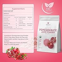 Vista 2 de Jugo de granada orgánico en polvo, polvo liofilizado de fruta de granada pura, superalimentos naturales de vitamina C edulcorantes veganos