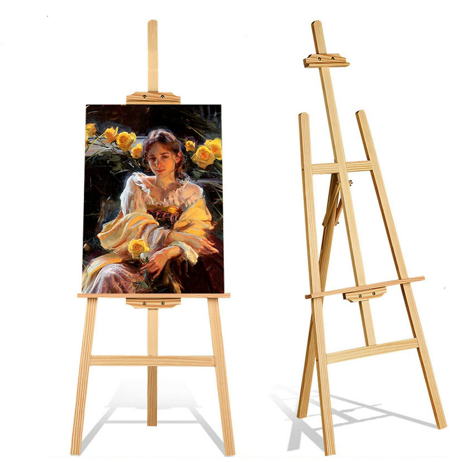 Chevalet d'artiste en bois réglable de 150 cm – Art robuste pour peinture, croquis et présentation – Idéal pour les artistes, les étudiants en art et les présentateurs