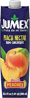 Jumex Peach Nectar Juice - Authentic Mexican Peach Puree, Thick Bold Flavor for Smoothies, Cocktails & Daily Refreshment, 32.4oz Carton