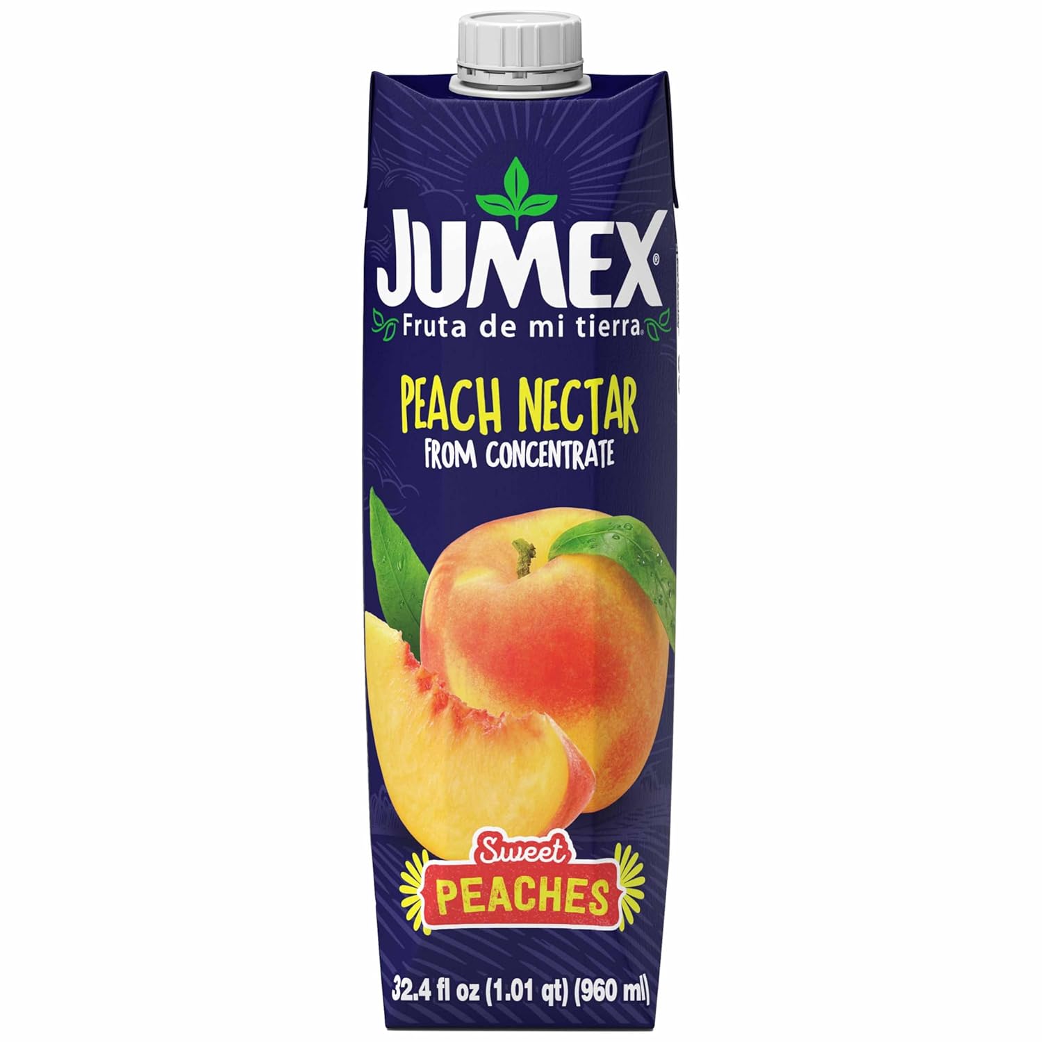Jumex Peach Nectar Juice - Authentic Mexican Peach Puree, Thick Bold Flavor for Smoothies, Cocktails & Daily Refreshment, 32.4oz Carton