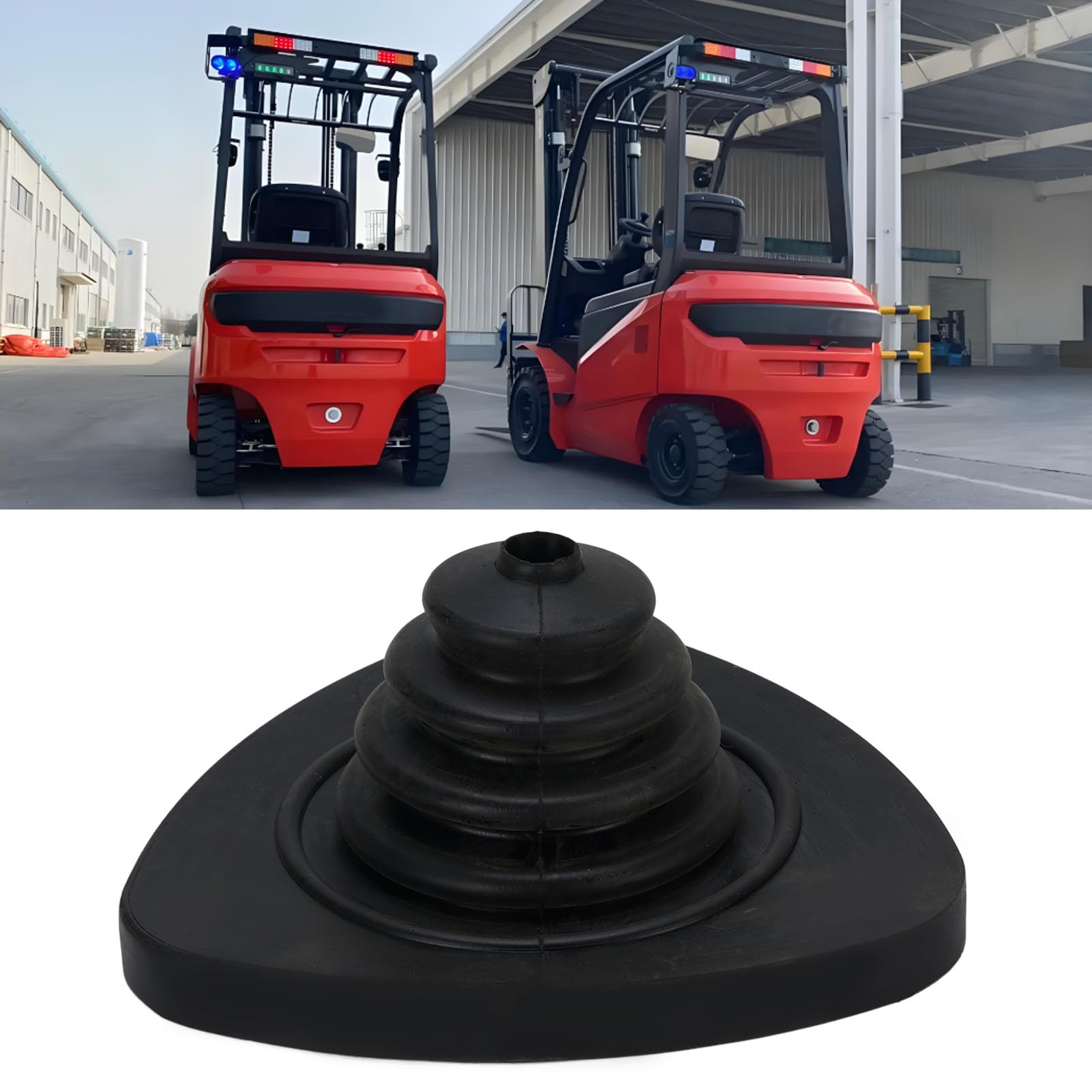 Copri cuffia del cambio manuale e guarnizione del cambio compatibile con il joystick del carrello elevatore Linde - Guaina ondulata con 42 maniglie - Codice articolo 0009625587 -