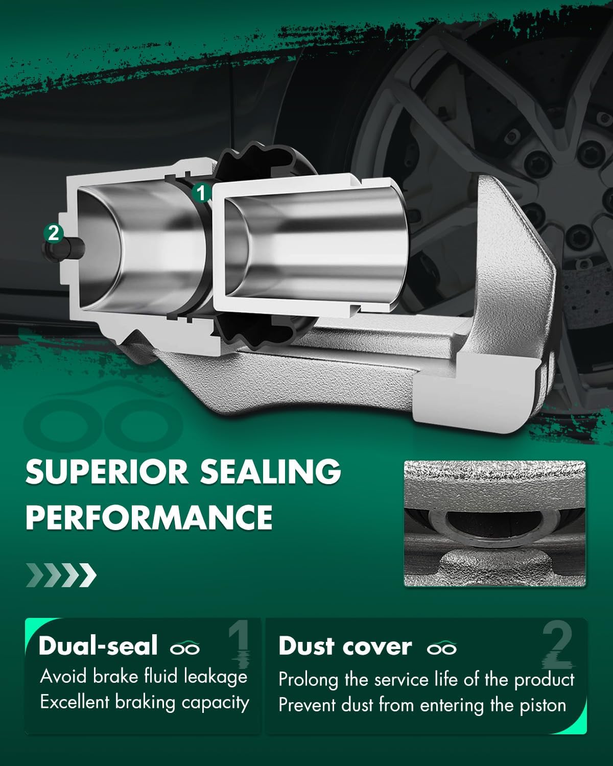 SCITOO Rear Passenger Side Disc Brake Caliper 19B3476 Compatible For Dodge For Attitude 2006-2009,For Hyundai For Accent 2006-2007,For Kia For Forte 2010-2013,With Bracket 1PC