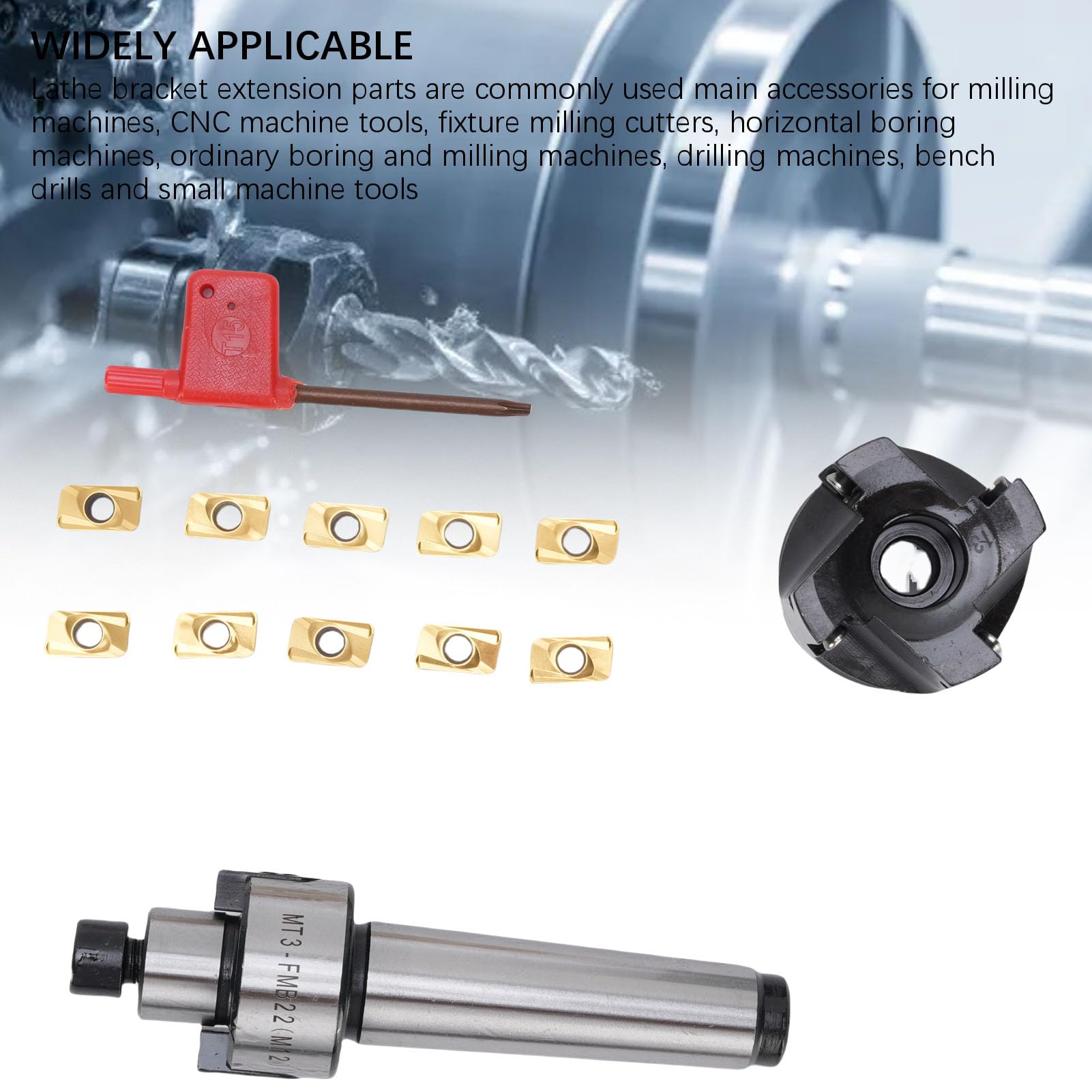 Cryfokt Ensemble de Fraises à Face Indexable, Fraise à Grande Vitesse pour Fraiseuse et CNC, 400R avec Inserts en Carbure pour le Travail des Métaux et les Machinistes