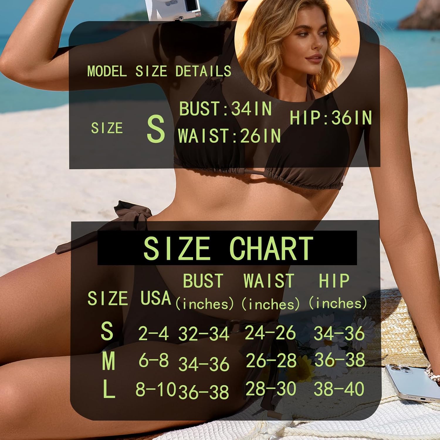 Bikini Sets for Women Two Piece Halter Swimsuits Cheeky String Bikini Sets Triangle Double Straps Bathing Suit