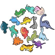 Snogisa15 Pcs Dinosaur Patch Embroidery Patches,DIY Applique Funny Iron On Embroidered Patch for Clothes Bags Hats T-Shirts Jeans Jackets DIY Accessory Dinosaur