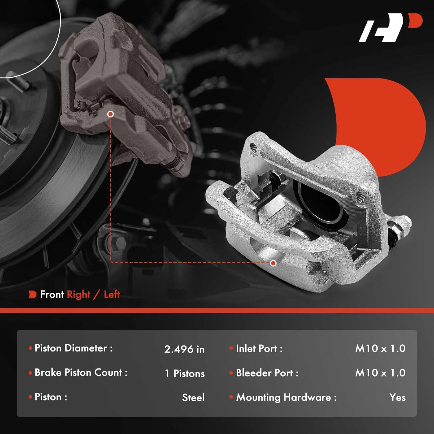 A-Premium Disc Brake Caliper Assembly with Bracket Compatible with Hyundai Santa Fe Sport 2017 2018 2.0L 2.4L- Front Left Driver