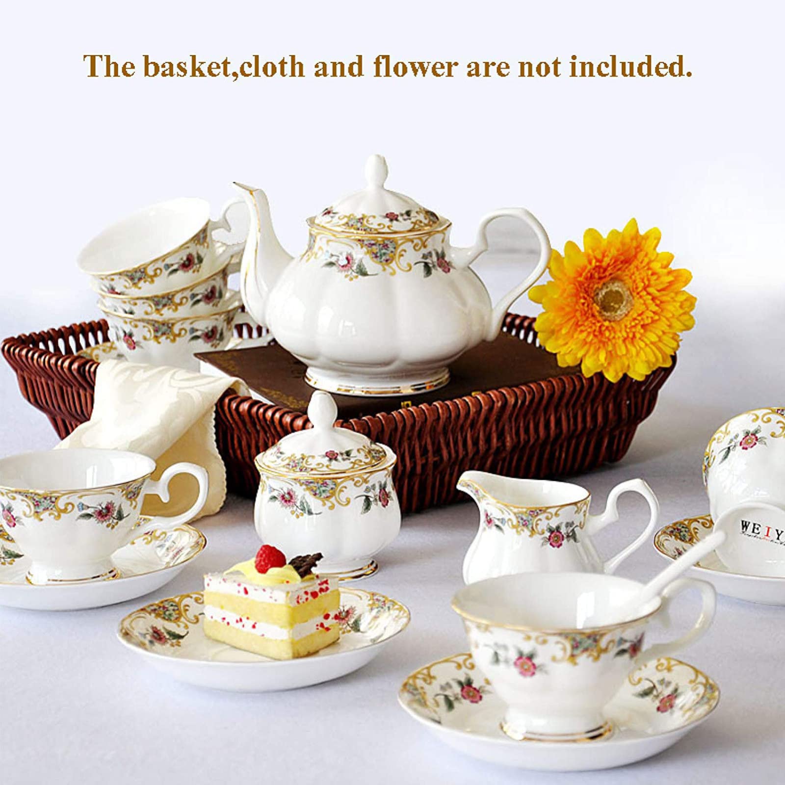 Amazon｜15個の英国王室のアフタヌーンティーセット、 フローラル