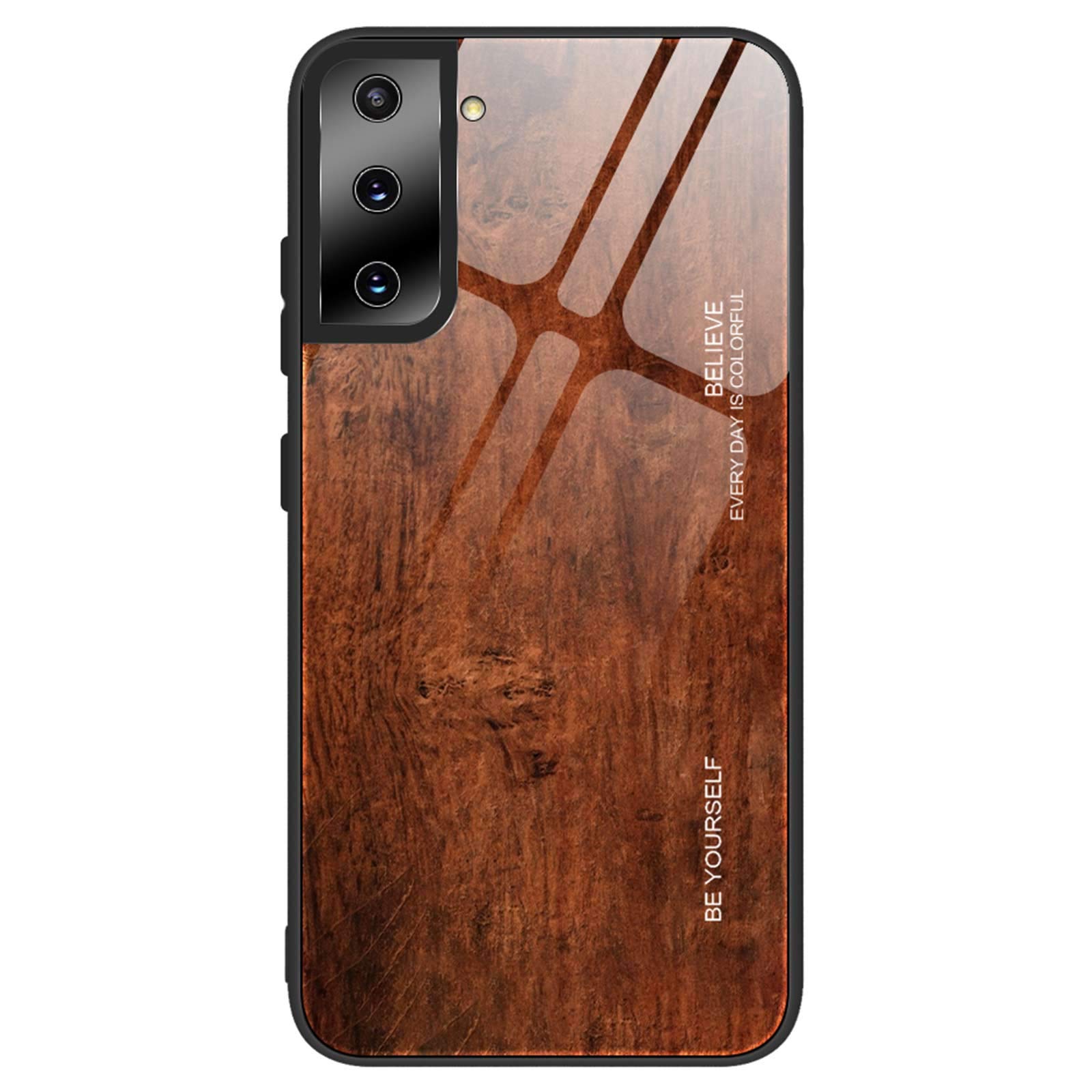 Meweri Case for Samsung Galaxy S21 Ultra Case,Thin Slim Tempered Glass Wood Pattern Hybrid Backcover Scratch-Resistant Soft TPU Edge Anti-Drop Phone Bumper Shell for Samsung Galaxy S21 Ultra (5)