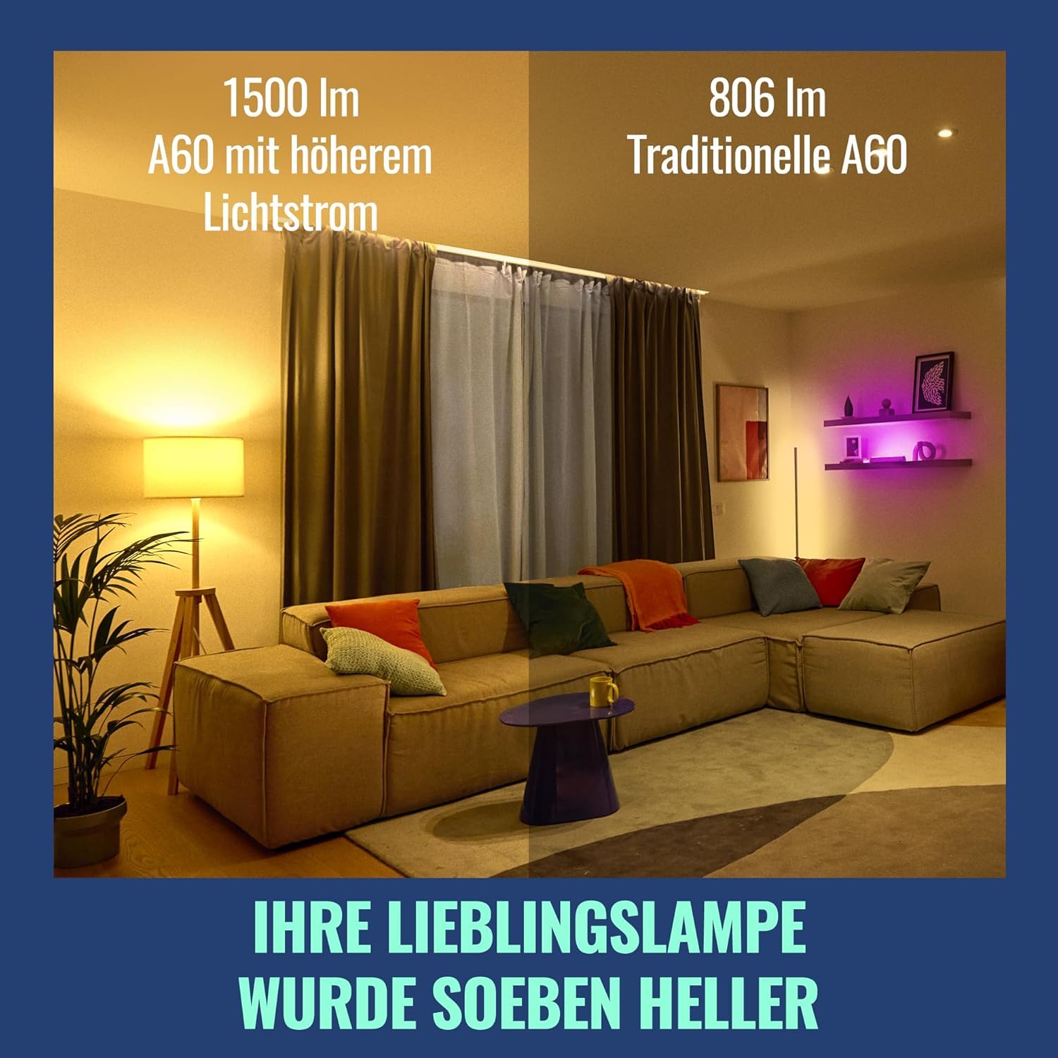 WiZ Bundle – 2 x Wi-Fi BLE 100 W A60 E27 stimmbare weiße Smart-Leuchtmittel | dimmbare LED, warmes bis kühles Licht, App- und Sprachsteuerung, funktioniert mit Alexa, Google Home und Apple