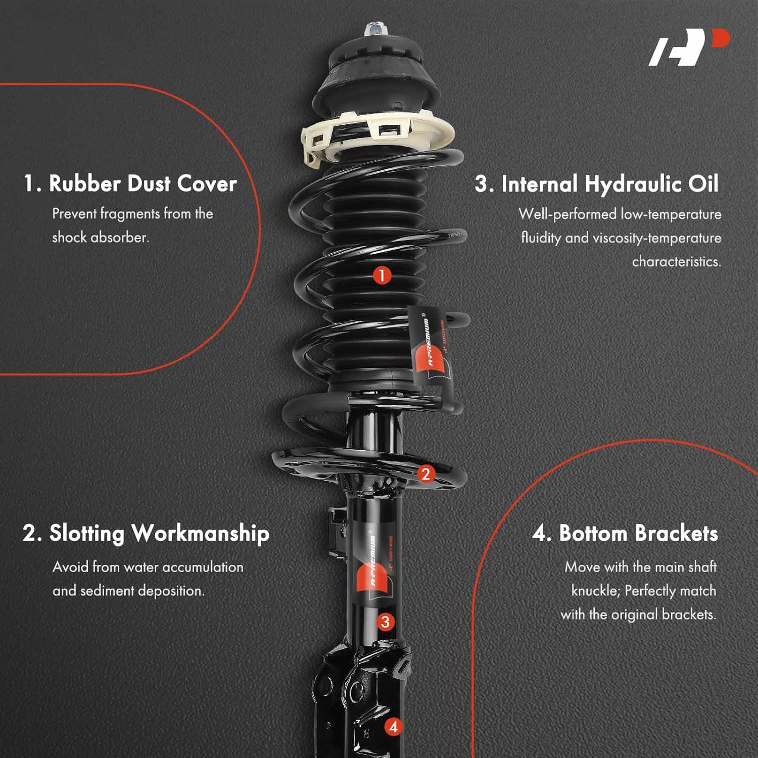 A-Premium Front Pair (2) Complete Strut and Coil Spring Assembly Compatible with Honda Fit 2007 2008, Driver and Passenger Side