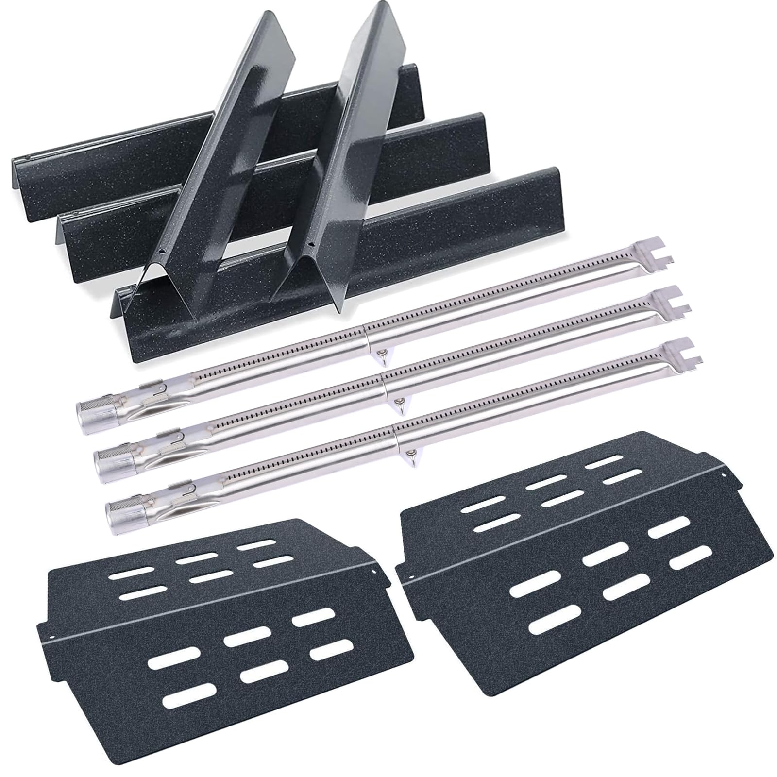 Hisencn 17.5 Inch Flavorizer Bars and Heat Deflectors Burner Tube Kit for Weber Genesis 300 Series Grill with Front Control Knob, Genesis E310 E320 E330 EP310 EP320 EP330 Grill Replacement Parts