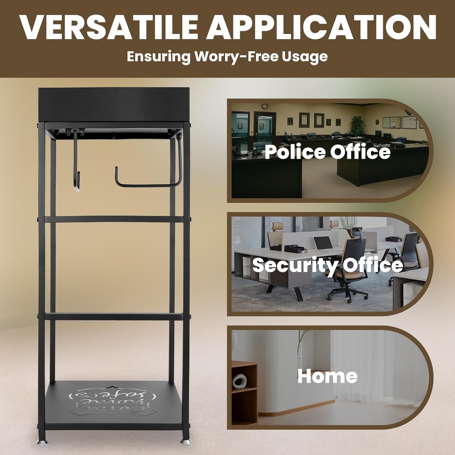 180LBS Police Gear Rack with Hooks, 18" W×18" L×45" H Police Gear, Alloy Steel Police Vest Hanger, Tactical Gear Stand for Police Gift (Police Gear Stand)