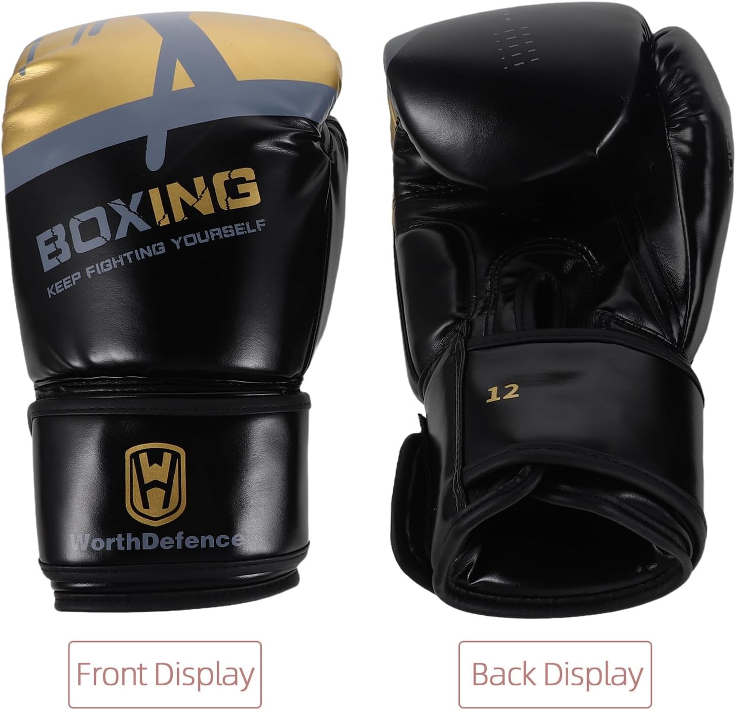 Cabilock Boxing Training Gloves 12oz Unisex Battle Gloves for Men Women Adults Youth Taekwondo Sparring Punching Bag Workout