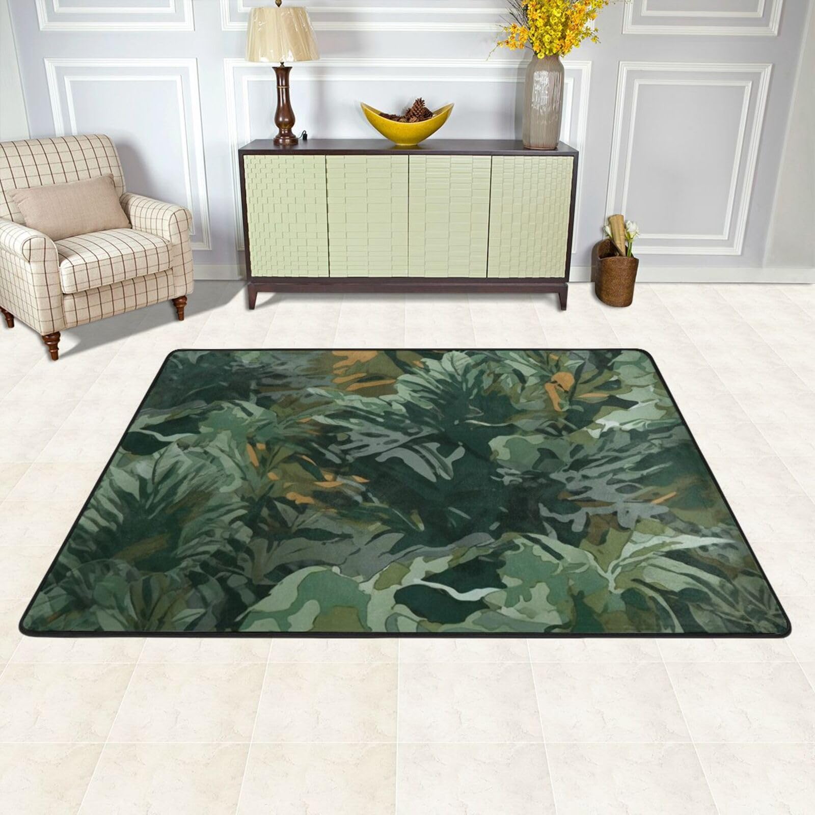 Tapis de sol absorbant camouflage végétal 183x122 cm