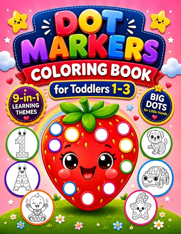 Dot Coloring Book for Toddlers 1–3: Fun and Simple Dot Marker Activities to Build Fine Motor Skills, Visual Recognition and Early Learning