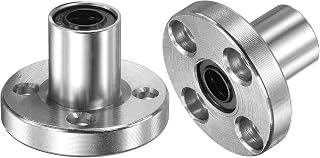 uxcell LMF6UU Linear Ball Bearings 6mm Bore 12mm OD 19mm Length Round Flange Nickel Plated for CNC Machine 3D Printer 2pcs