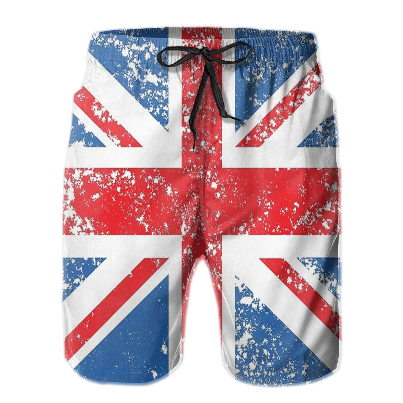 Aooedm Men's Black Swim Shorts Union Jack Flag Swim Trunks Quick Dry Board Shorts With Mesh Lining Beach Shorts Printed Shorts Swimwear