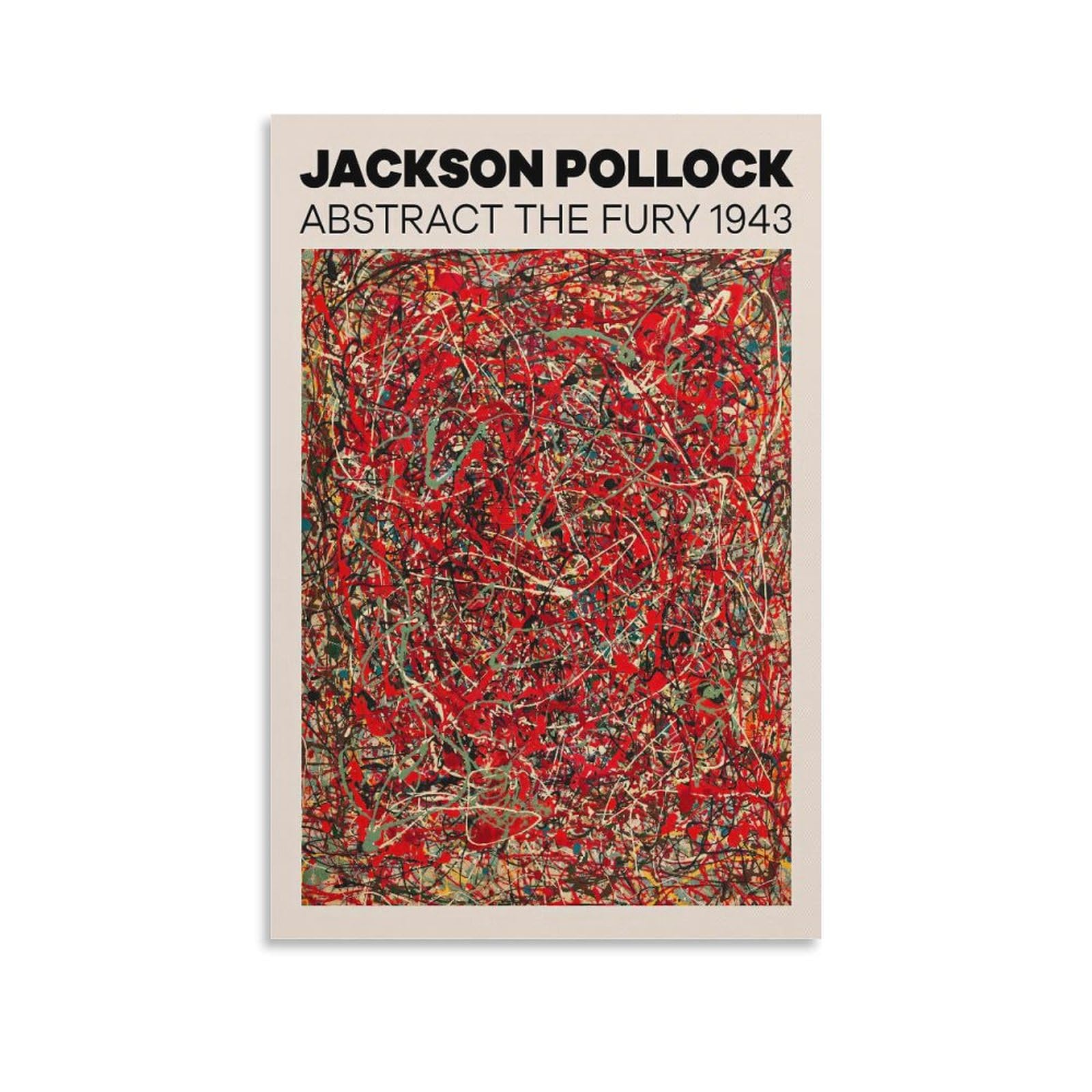 Jackson Pollock Abstract Painting Posters & Prints Canvas Wall Art Farmhouse Gallery Aesthetic Room Decor For Bedroom Bathroom 20x30inch(50x75cm)