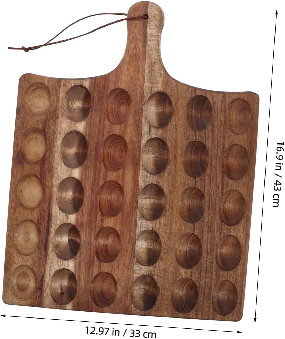 Dual-Sided Wooden Deviled Egg Platter with Compartment Design for Space-efficient Egg Holder and Dessert Plate Easy to Clean Acacia Wood Serving Tray for Kitchen Organization and