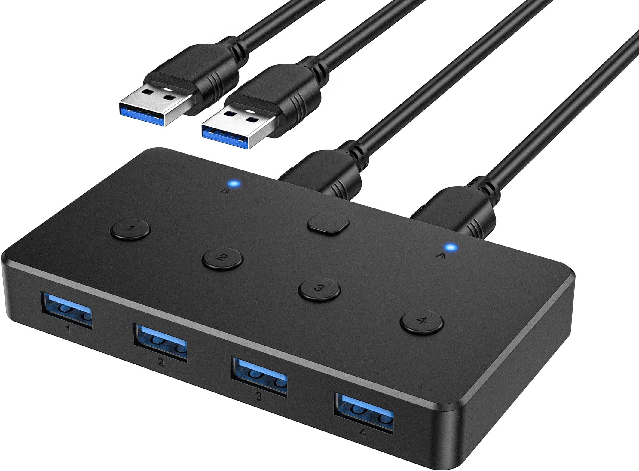 ACASIS KVM Switch, USB 3.0 Switcher, Share 2 Computers with 4 USB 3.0 Ports for Mouse, Keyboard, Printer and More, USB Switch, Mac, Windows, Linux Compatible