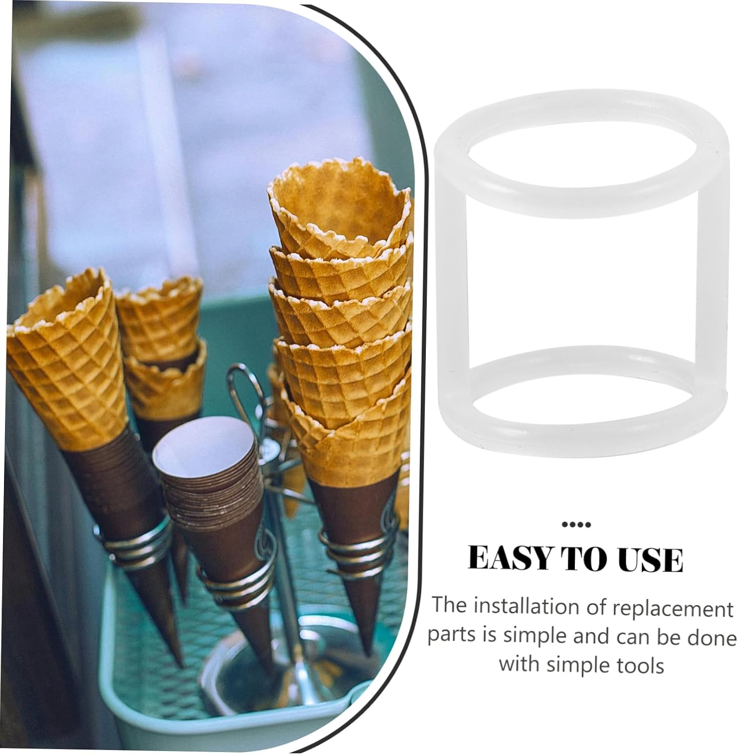 3pcs Silicone Ice Cream Maker Sealing Ring Replacement Parts