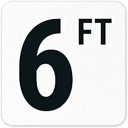 Marcador de profundidade de piscina adesivo de vinil de 15,2 x 15,2 cm, marcador de piscina antiderrapante, feito nos EUA por Sigo Signs