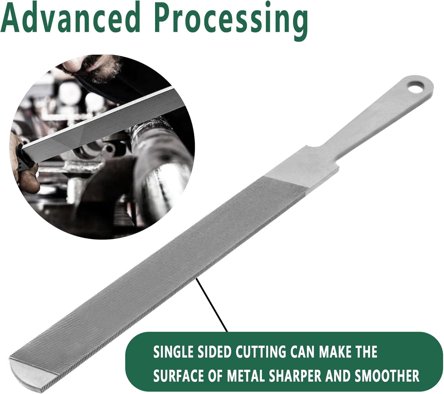 8-Inch Handy File for Plastic Laminate Edge Finishing, Second Cut Grade High Carbon Hardened Steel Flat Mill File (8-Inch 2 Pcs)