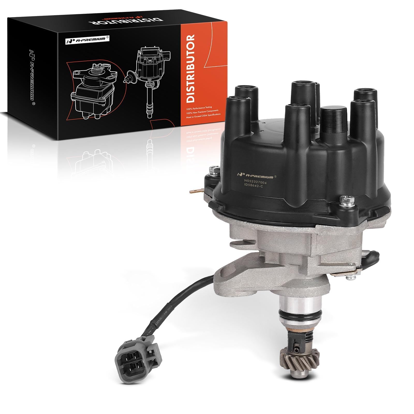 A-Premium Ignition Distributor with Cap and Rotor Compatible with Nissan Pathfinder 1990-1995, Quest 1993-1998, Pickup 1995, D21 1990-1994 & Mercury Villager 1993-1998, 3.0L, Gas