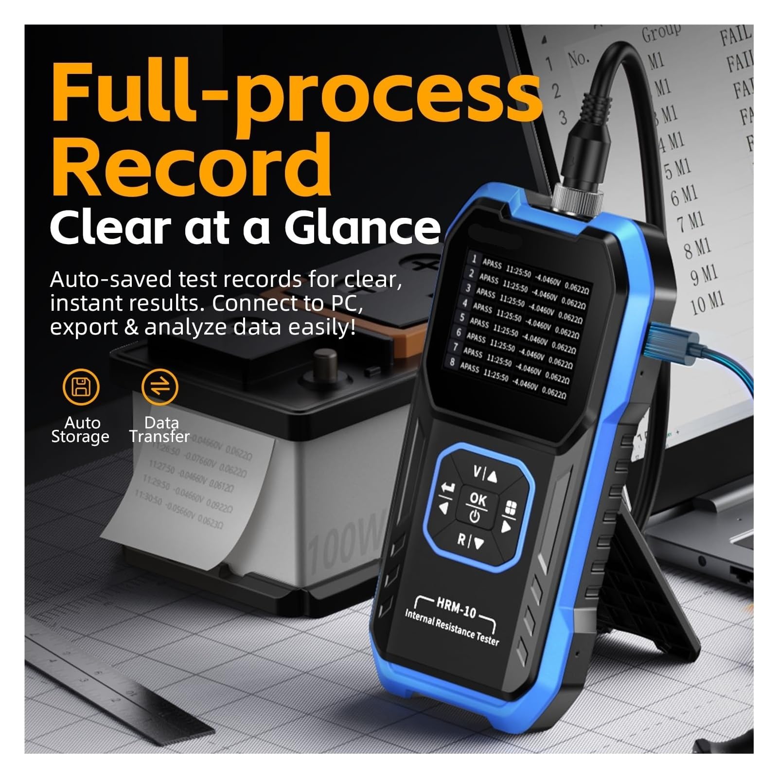 Multimetro digitale, Tester di resistenza interna della batteria ad alta precisione HRM-10, misuratore tensione CA a 4 fili