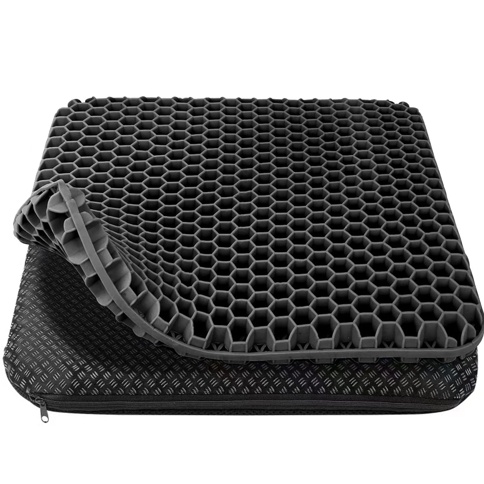 Cojin de Gel,Cojin Silla Oficina,Cojín antiescaras- Suave y cómodo con Funda extraíble, Adecuado para sillas de Oficina, Coches, sillas de Ruedas, sillas de Juego (Negro, 42 * 38 * 3.5)