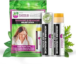 Migraine Relief and Headache Relief Balm Stick – Quick Relief from Headache, Migraine, Stuffy Nose Congestion, Neck Tension – Organic Herbal Balm – No Side Effects Vapor Rub (Pack of 2)