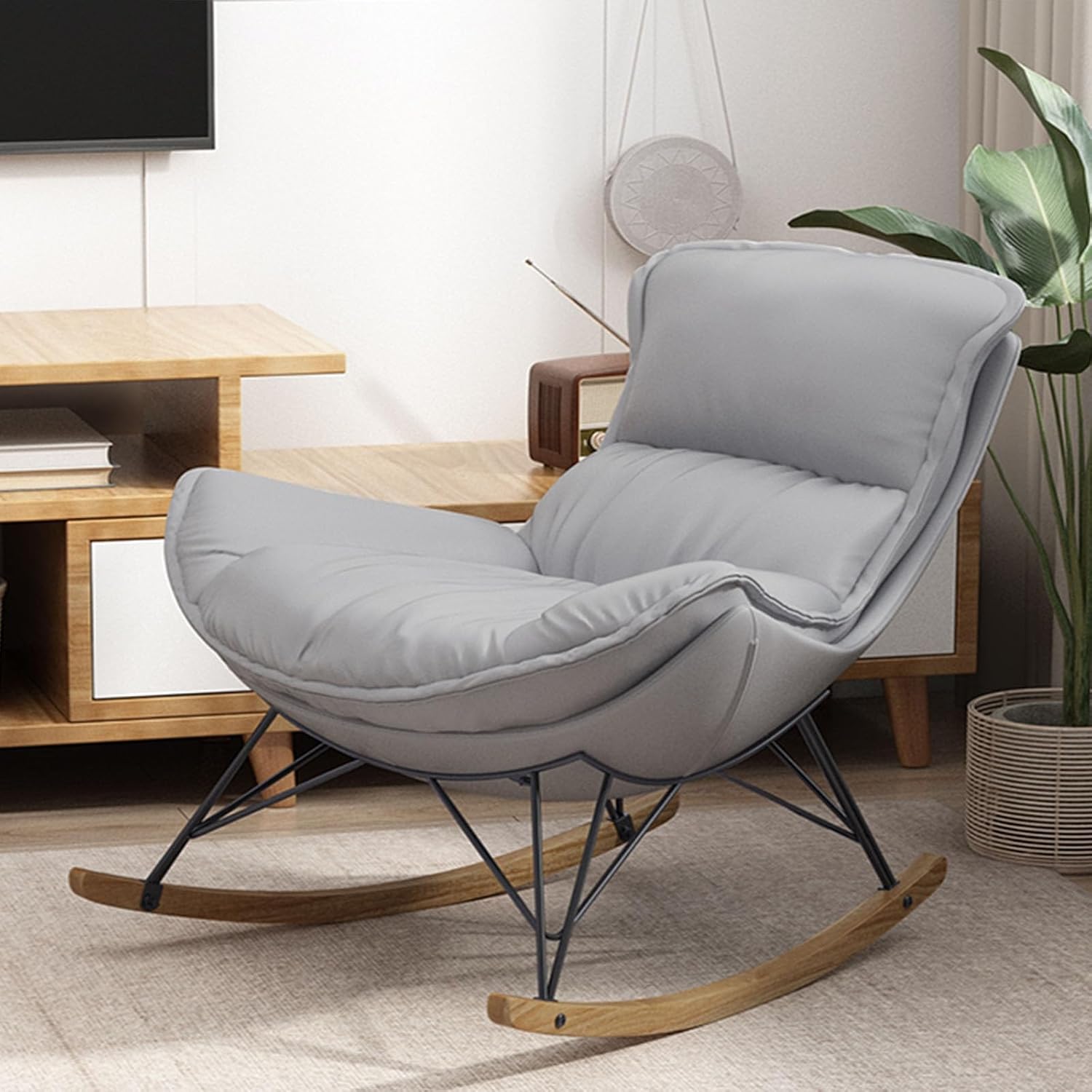 Comfy Living Room Chairs,Outdoor Patio Furniture,Patio Chairs,Rocking Chair,Patio Chairs,Comfy Chair for Bedroom,Chairs Living Room,Recliner for Living Room, Nursery, Bedroom (Color : Gray)