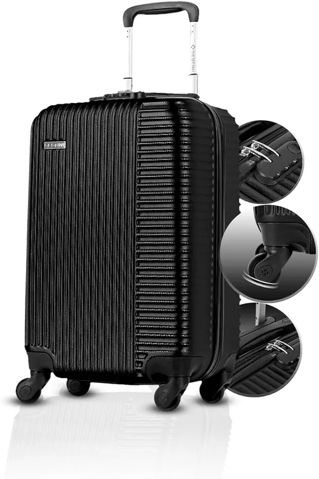 Mala de Viagem de Bordo 10kg, em ABS de Alto Impacto, Rodinhas Duplas Removíveis 360°, com Cadeado Integrado Personalizado (Bordo)