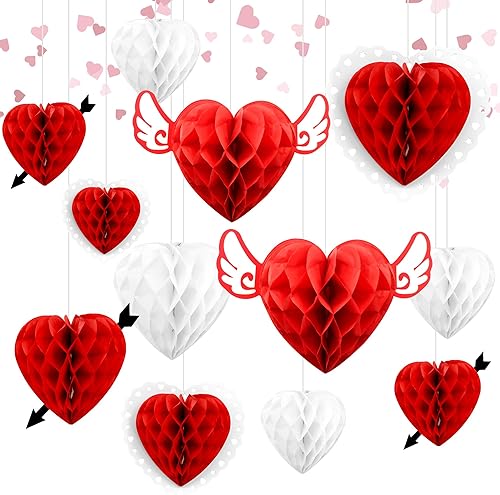 Miniatura 3 de KatchOn, Juego de globos de labios rojos, tamaño grande de 30 pulgadas, paquete de 4, panales colgantes para el día de San Valentín, paquete de 9,