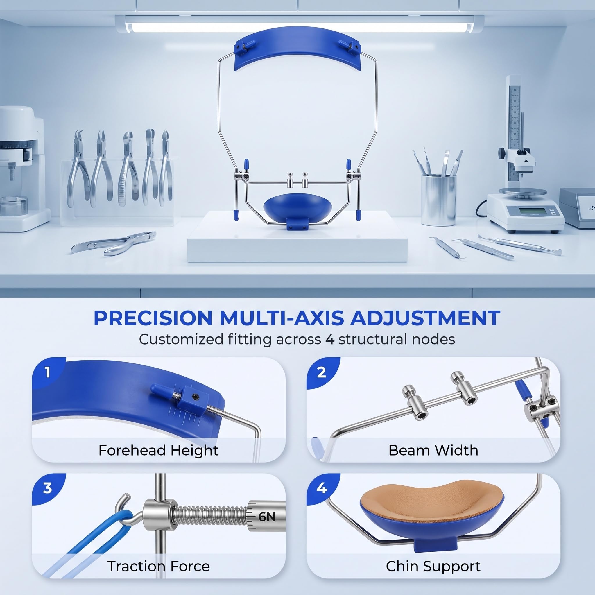Appareil Orthodontique Dentaire À Traction Inversée Réglable Bleu