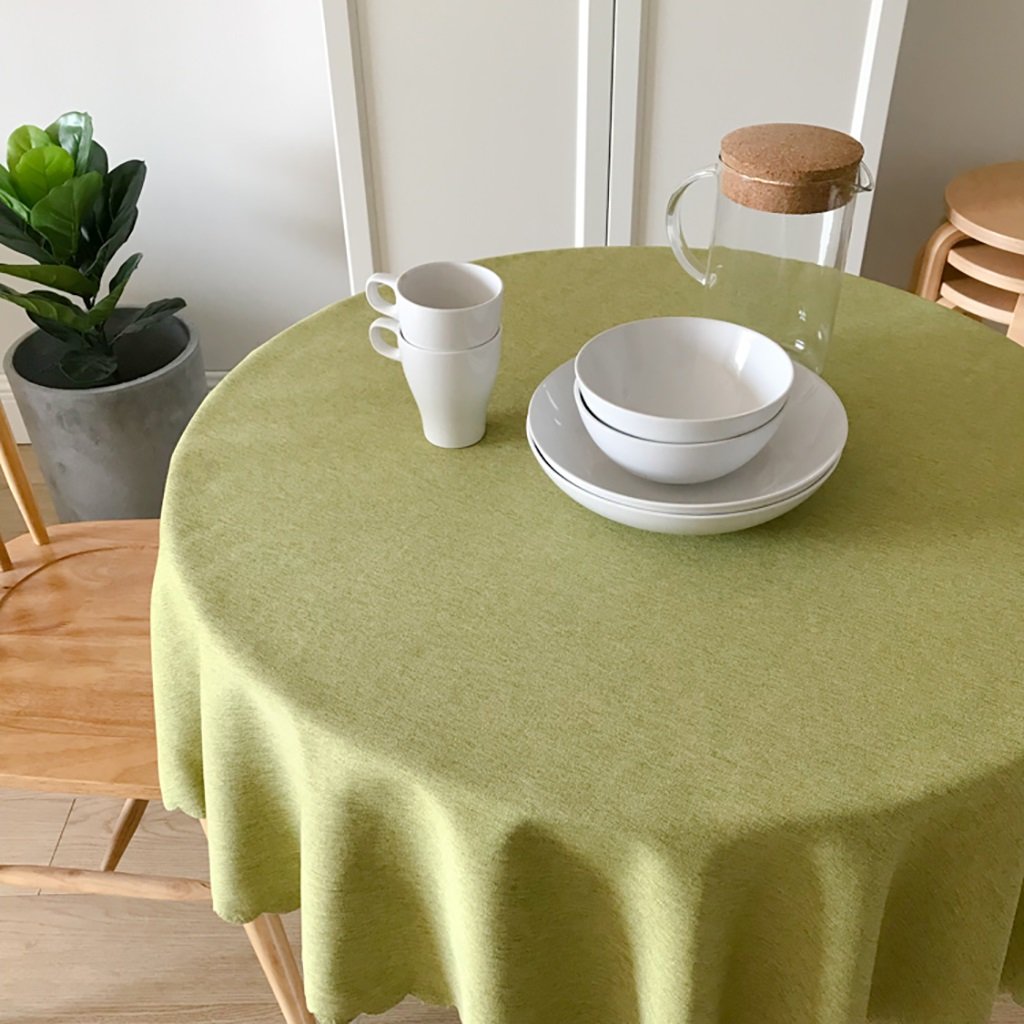 Nappe imperméable table ronde 220cm tissu nappe verte restaurant maison WENJUN