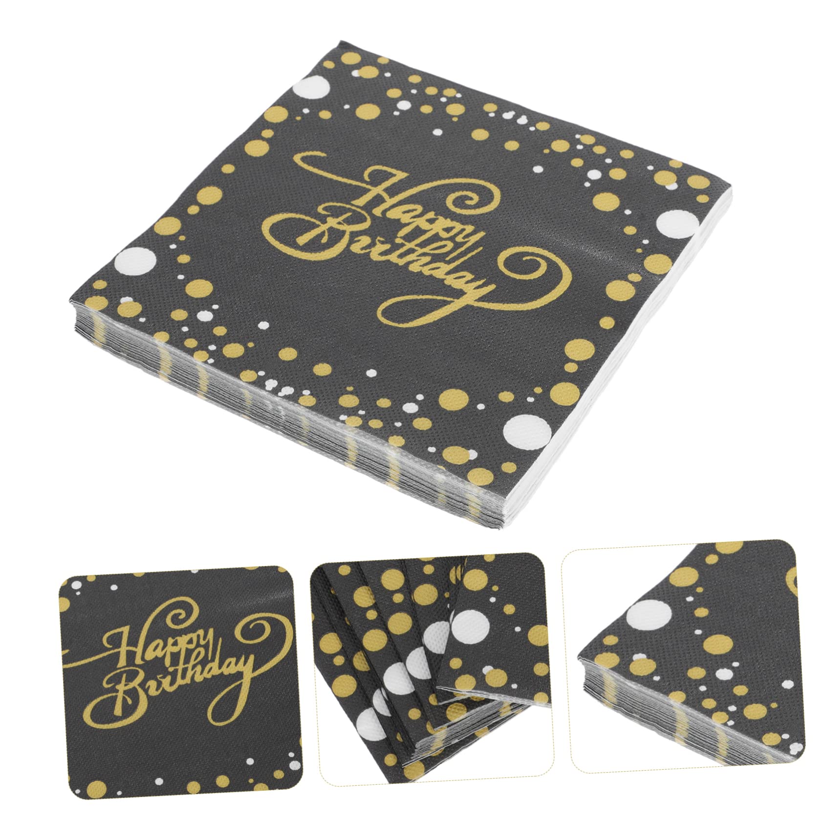 PRETYZOOM 200 Pièces Décoration De Serviette en Papier pour Table De Fête Ornement De Serviette Décorations Dorées Serviettes du Nouvel an Ornamentos Para Mesa De Joyeux Anniversaire Décor