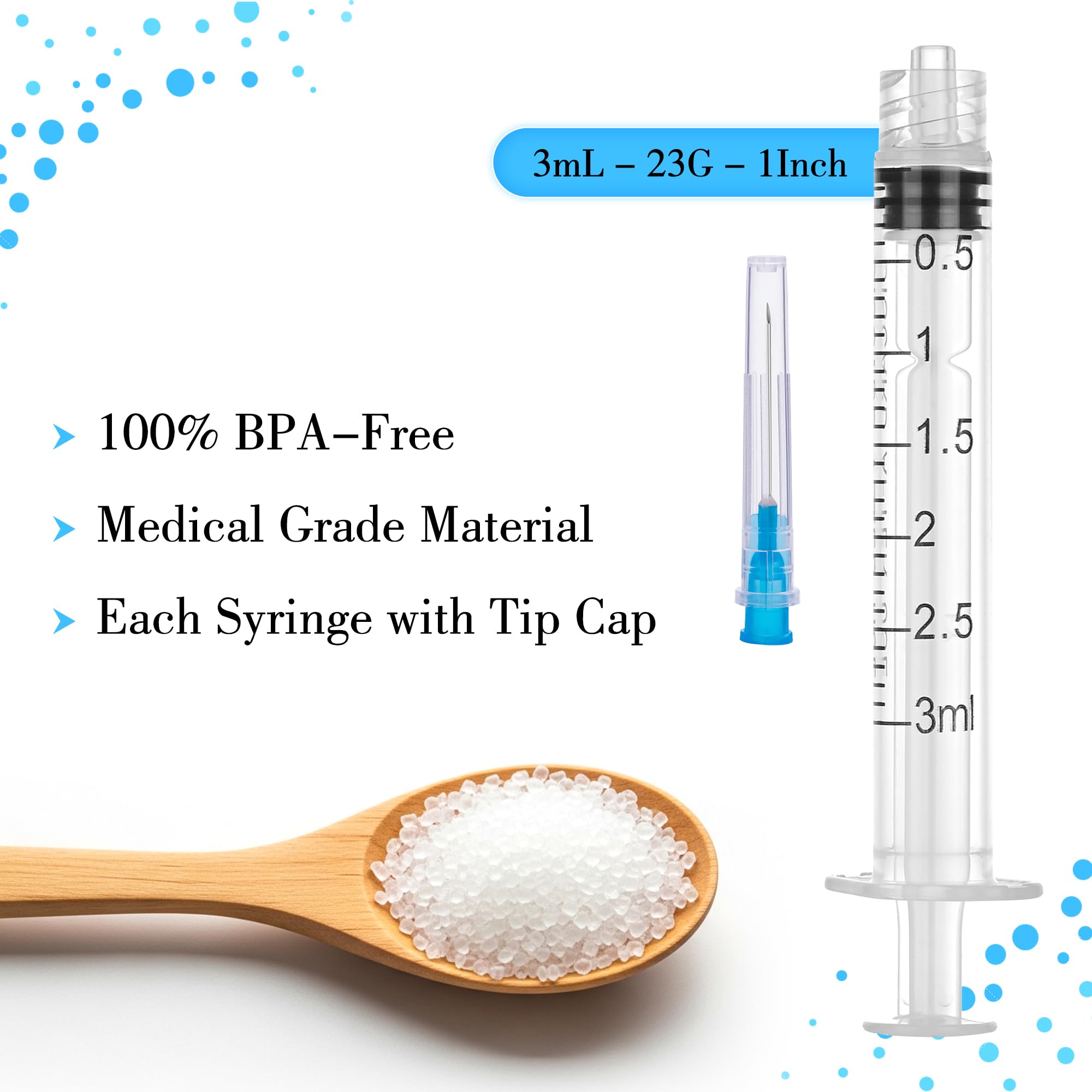 Amazon.co.jp: 3ml Luer Lock Lab シリンジと23ゲージ1インチ(25mm