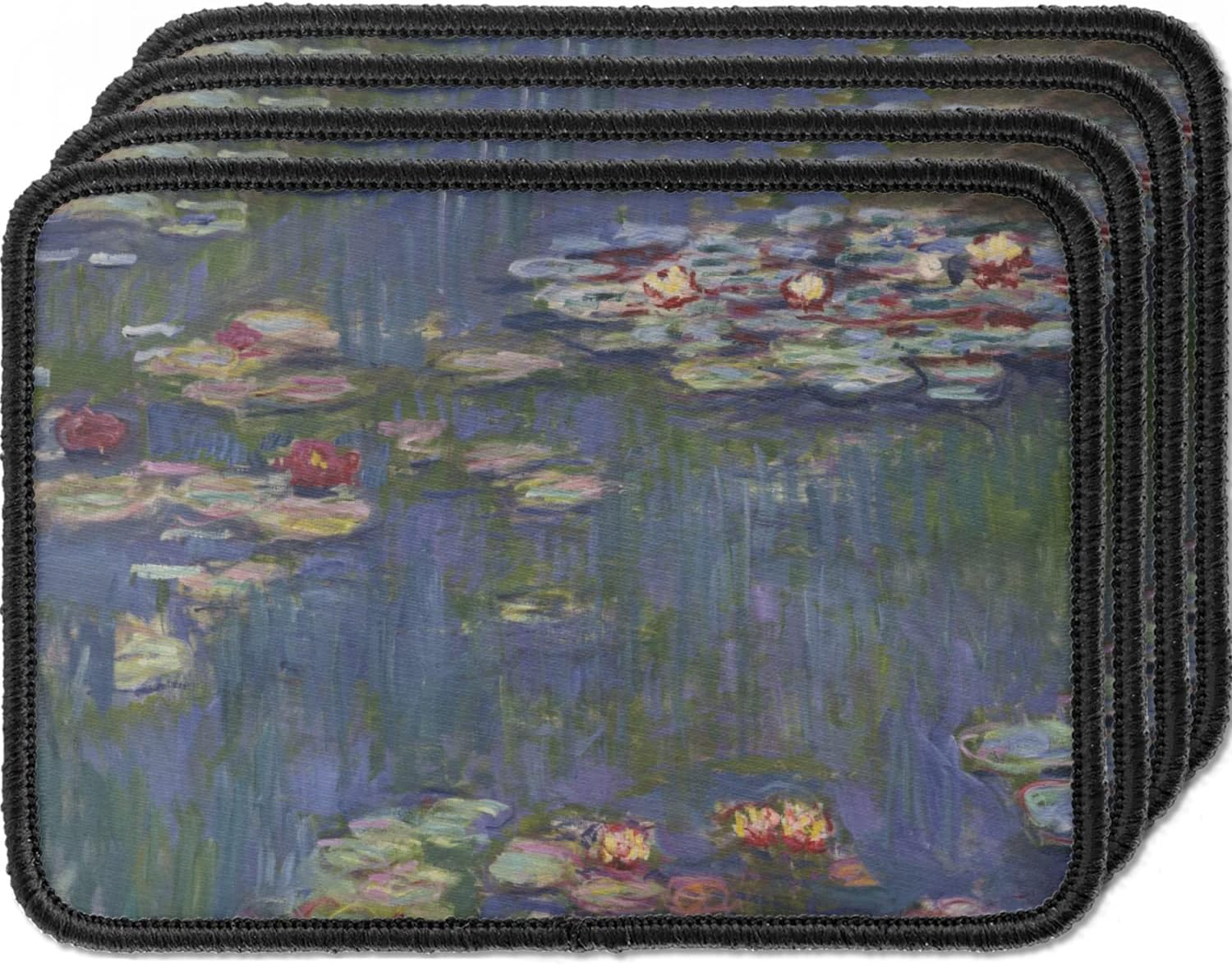Water Lilies by Claude Monet Iron On Rectangle Patches - Set of 4