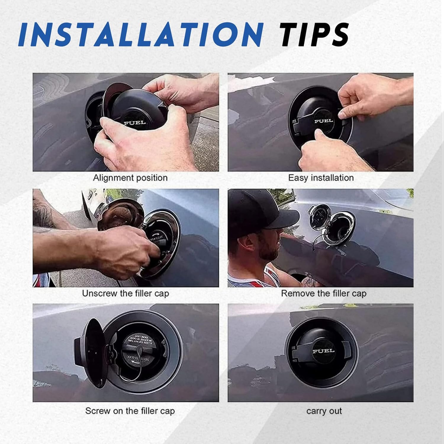 68250120AA Fuel Filler Door Gas Cap Cover – Matte Black Vapor Edition, Compatible with 2008–2023 Dodge Challenger